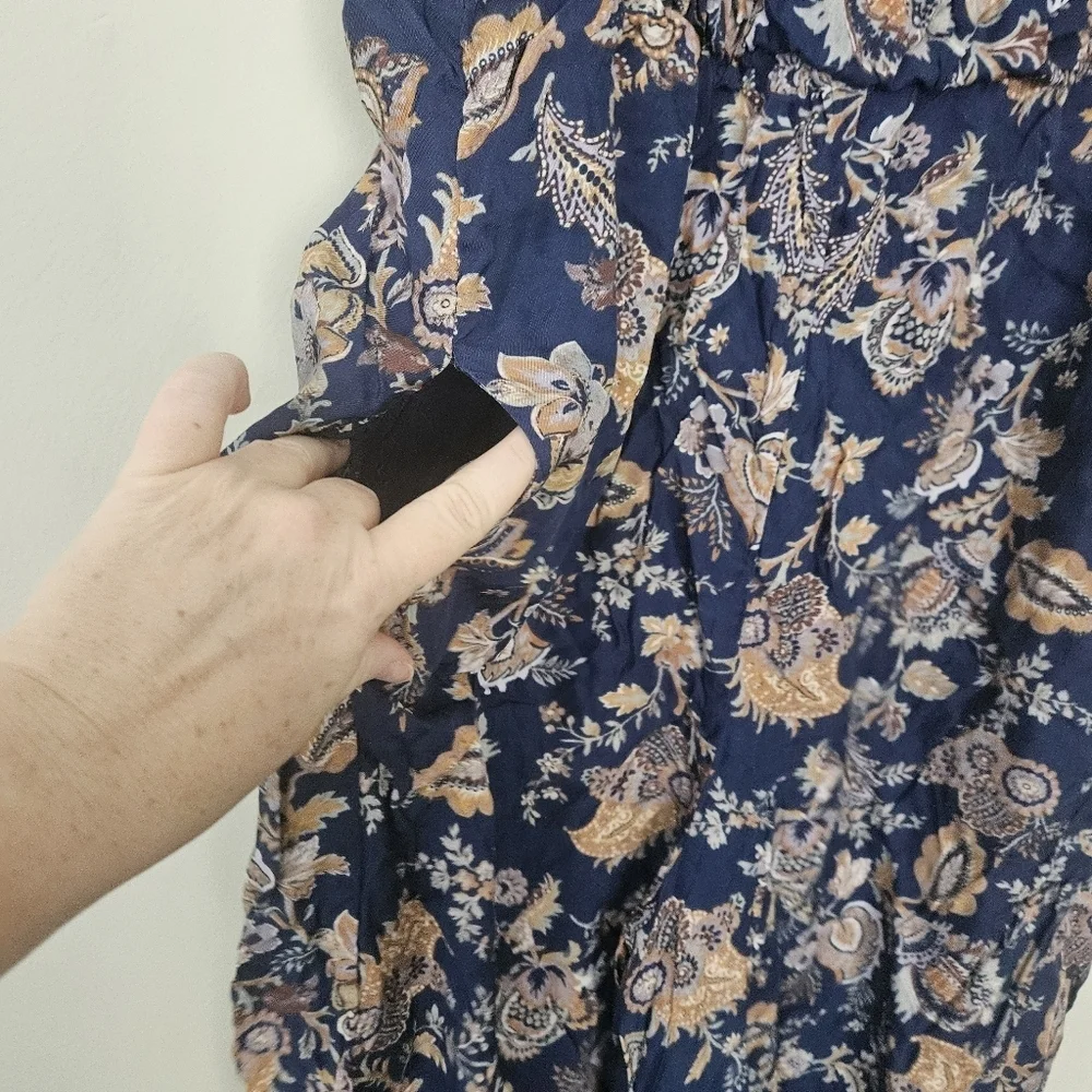 Anthropologie ETT TWA Blue Paisley Jumpsuit Size XL